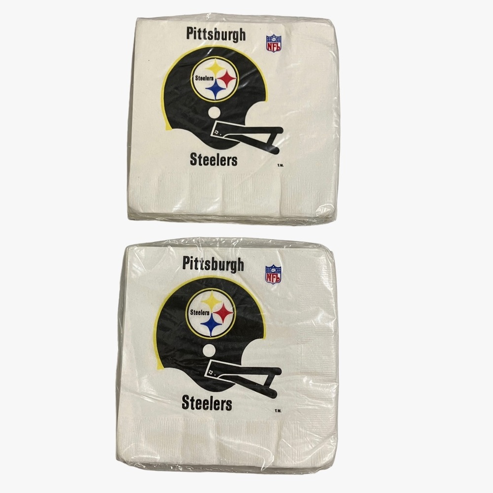 NEW Vintage NFL Pittsburgh Steelers All-Pro Souvenirs Party Napkins Lot 2 Sealed